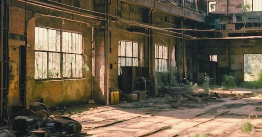 Oficina en ruinas.